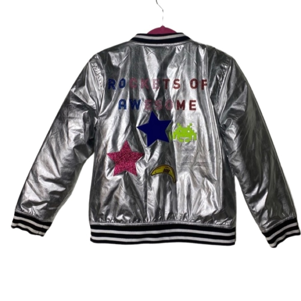 Rockets of Awesome Silver Junior Bomber Jacket 8 - Picture 3 of 9